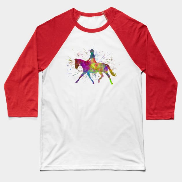 Watercolor horse show Baseball T-Shirt by PaulrommerArt